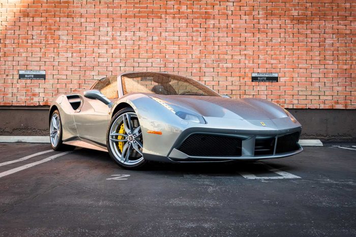 The New Silver Ferrari 488 Rental in Las Vegas